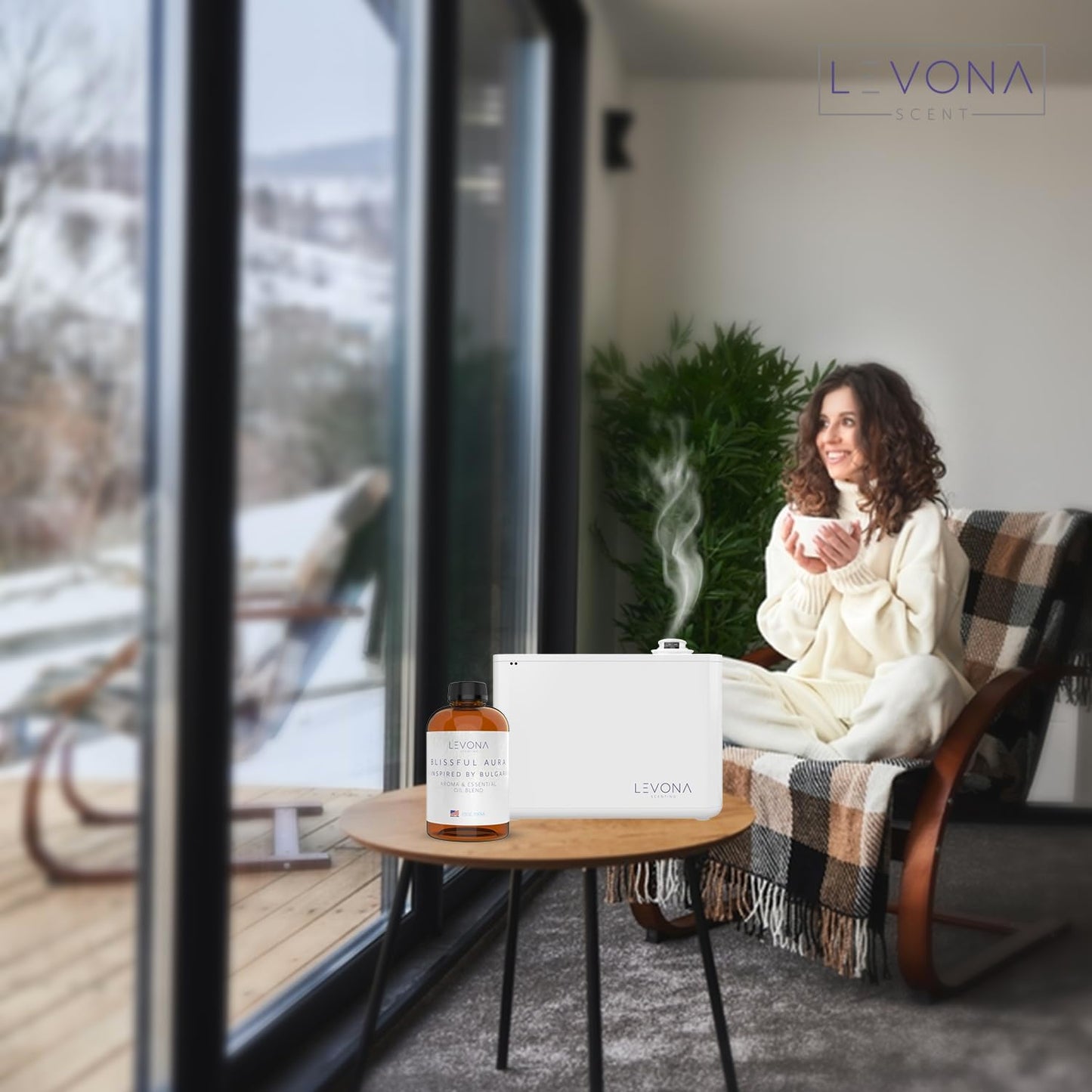 Levona Blissful Aura Diffuser Oil – Amber, Musk & Jasmine | 700ml Home Luxury Scents