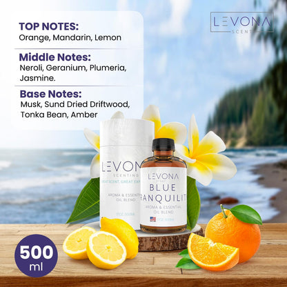 Levona Scent Pure Essential Oils - Blue Tranquility Aromatherapy Oil (500 ml)