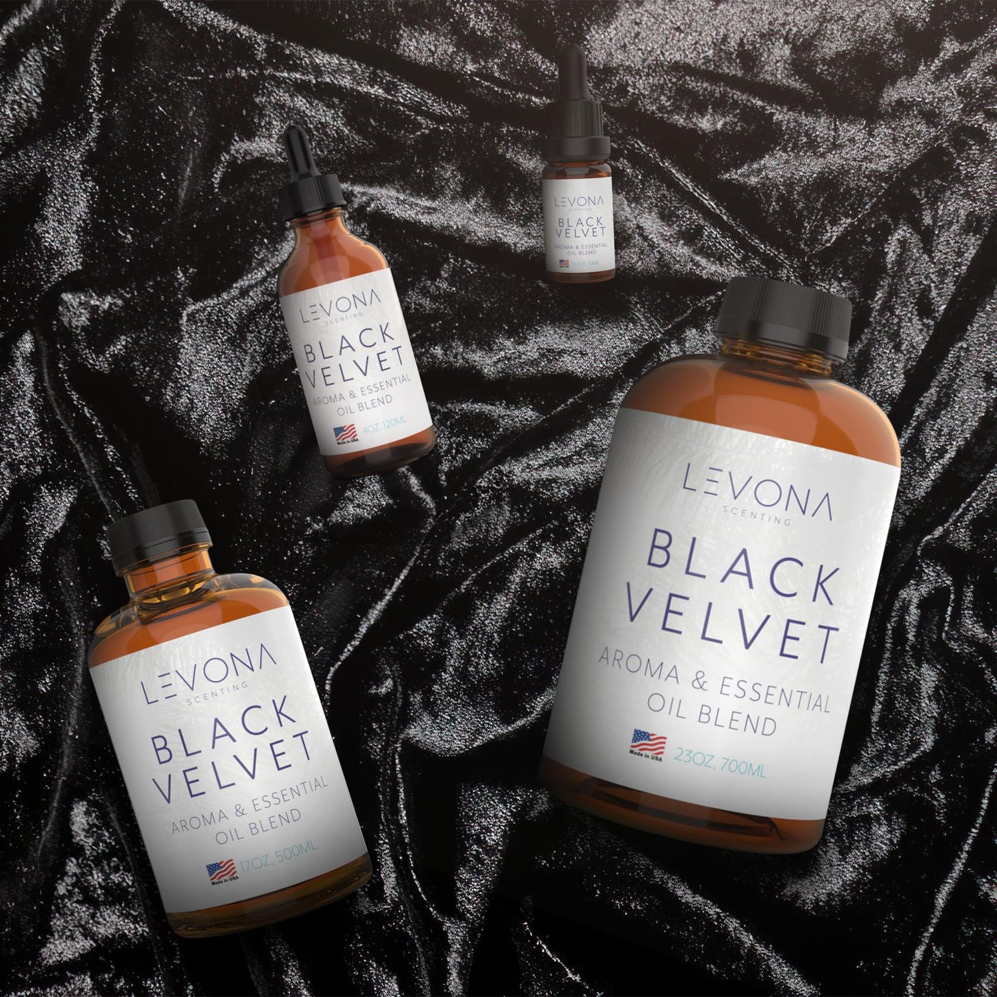Levona Scents: Black Velvette Diffuser Oils – Woody Citrus with Oakmoss, White Musk & Sandalwood