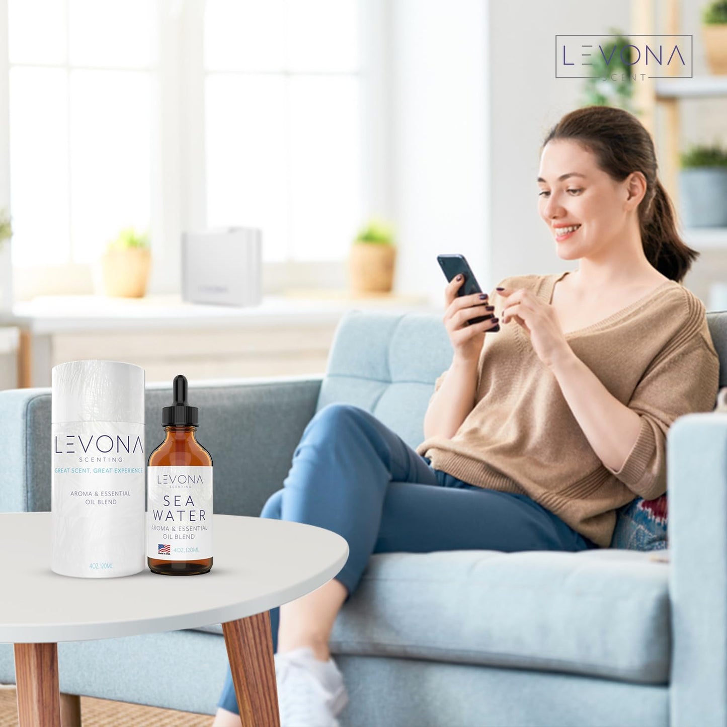 Levona Scent Sea Water Essential Oil 120ml - Diffuser, Spa & Massage