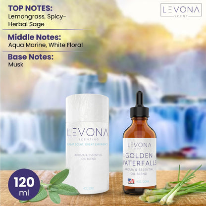 Levona Scent Essential Oils - Home, Hotel & Office Diffuser Oil | Golden Waterfalls 120ml