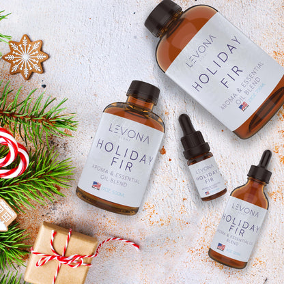 Levona Scent Christmas Essential Oil for Diffuser – Holiday Fir, Winter Fir & Balsam (120ml)