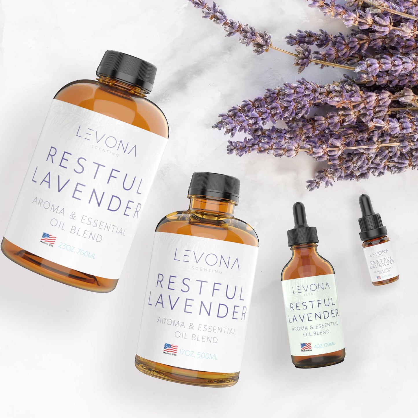 Levona Scent Essential Oils - Restful Lavender 120ml for Diffusers
