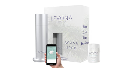 Levona Scent Waterless Diffuser – Smart Plug-In Essential Oil Diffuser (Brushed Silver, 120ml Included)