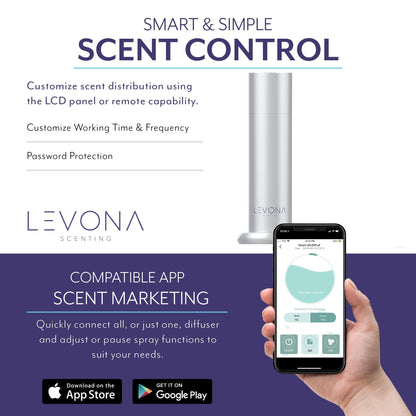 Levona Scent Waterless Diffuser – Smart Plug-In Essential Oil Diffuser (Brushed Silver, 120ml Included)