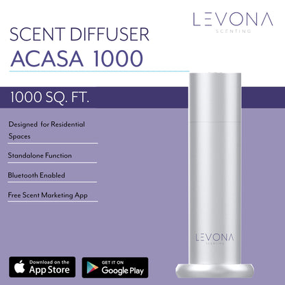 Levona Scent Waterless Diffuser – Smart Plug-In Essential Oil Diffuser (Brushed Silver, 120ml Included)