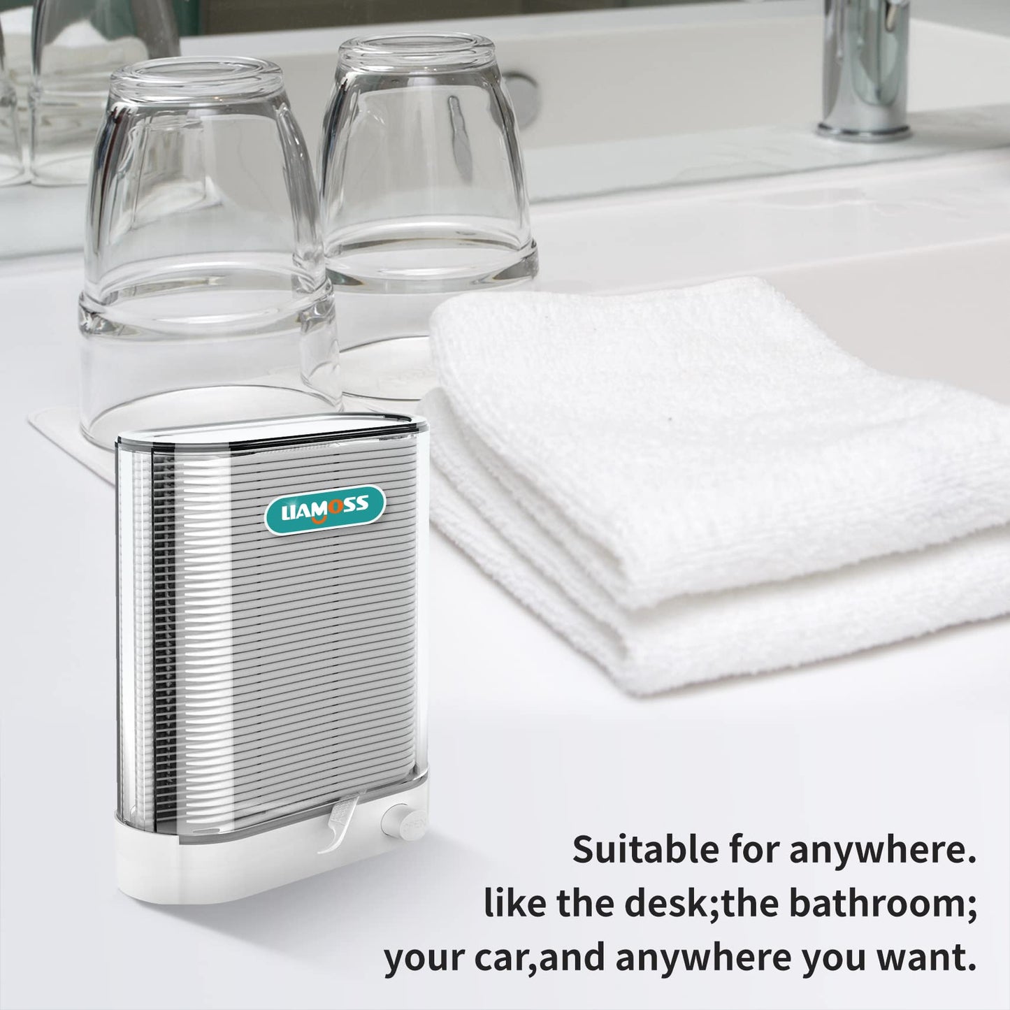LIAMOSS Dental Floss Dispenser - 308-Count Auto Pop-Up Organizer for Adults