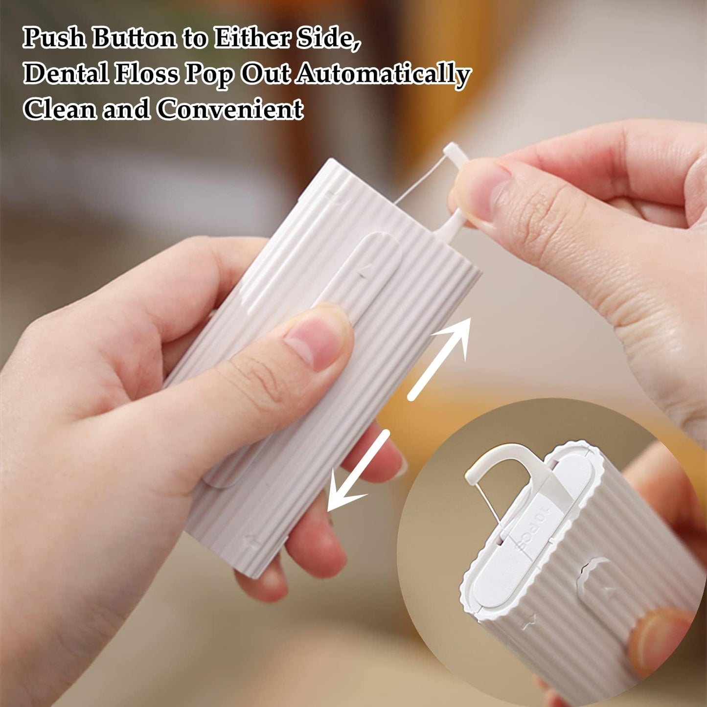 Liamoss Dental Floss Picks with Floss Dispenser – 120 Count, Portable Travel Case, No-Break & No-Shard