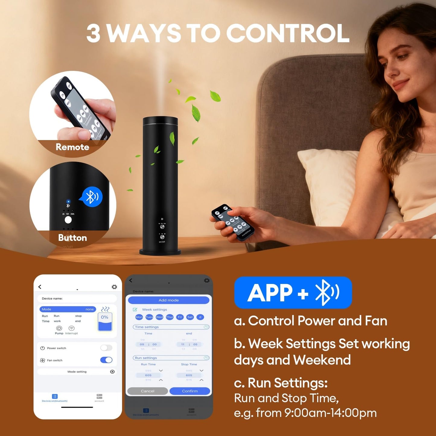 LIARTY Waterless Scent Diffuser Starter Kit | 100ml, APP Remote, 1000 Sq Ft Coverage
