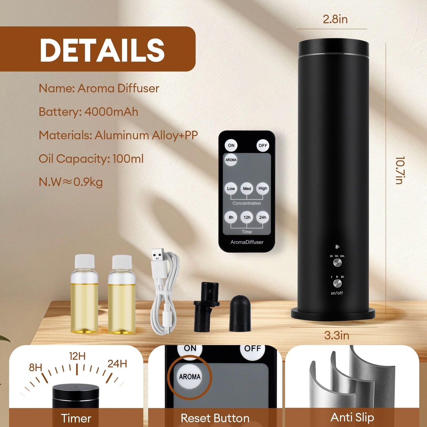 LIARTY Waterless Scent Diffuser Starter Kit | 100ml, APP Remote, 1000 Sq Ft Coverage