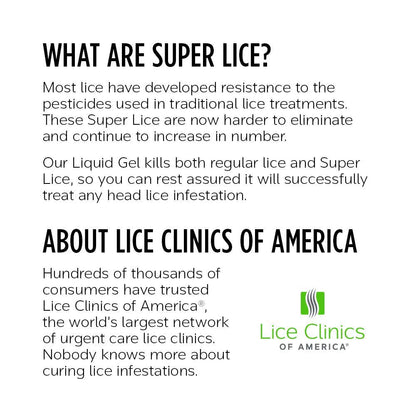 Lice Treatment Kit by Lice Clinics of America — Safe, Non-Toxic, Complete Kit with 5.25 oz Liquid Gel & Metal Comb