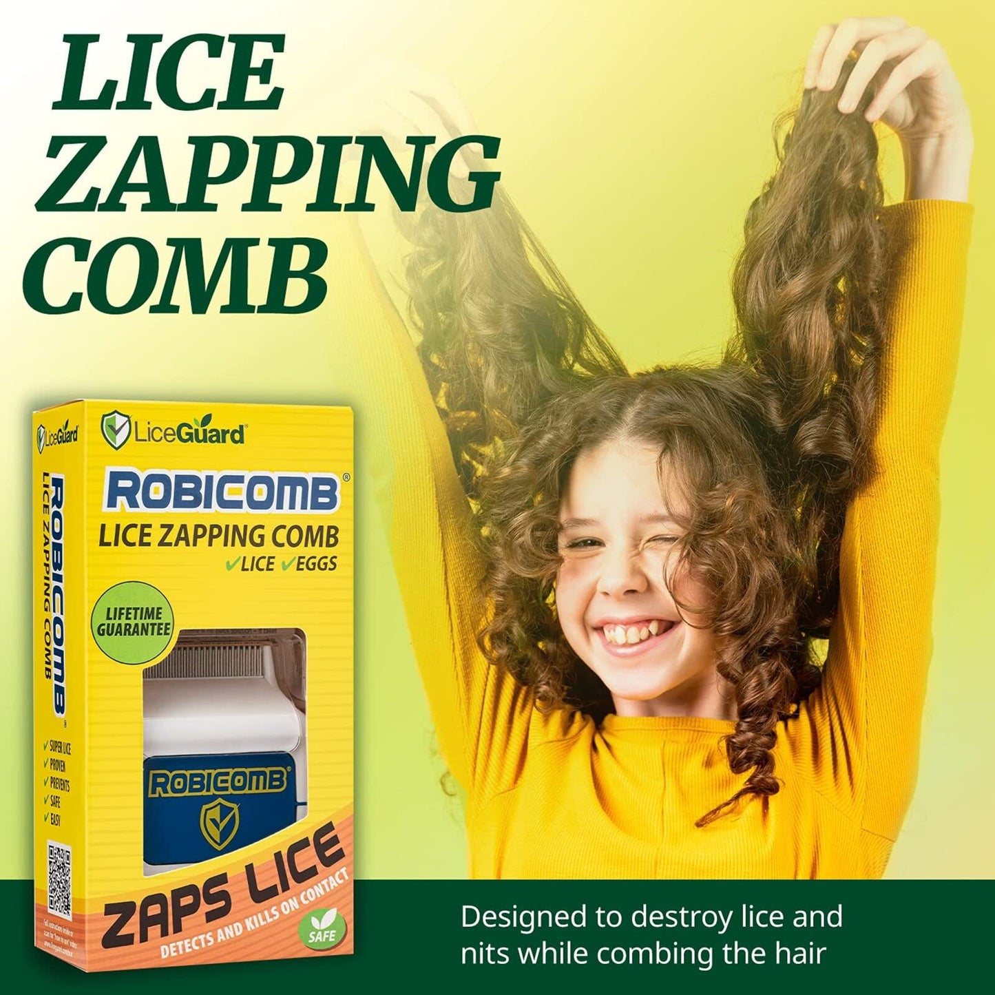 LiceGuard RobiComb Electronic Lice Comb – Gentle Zapping Treatment