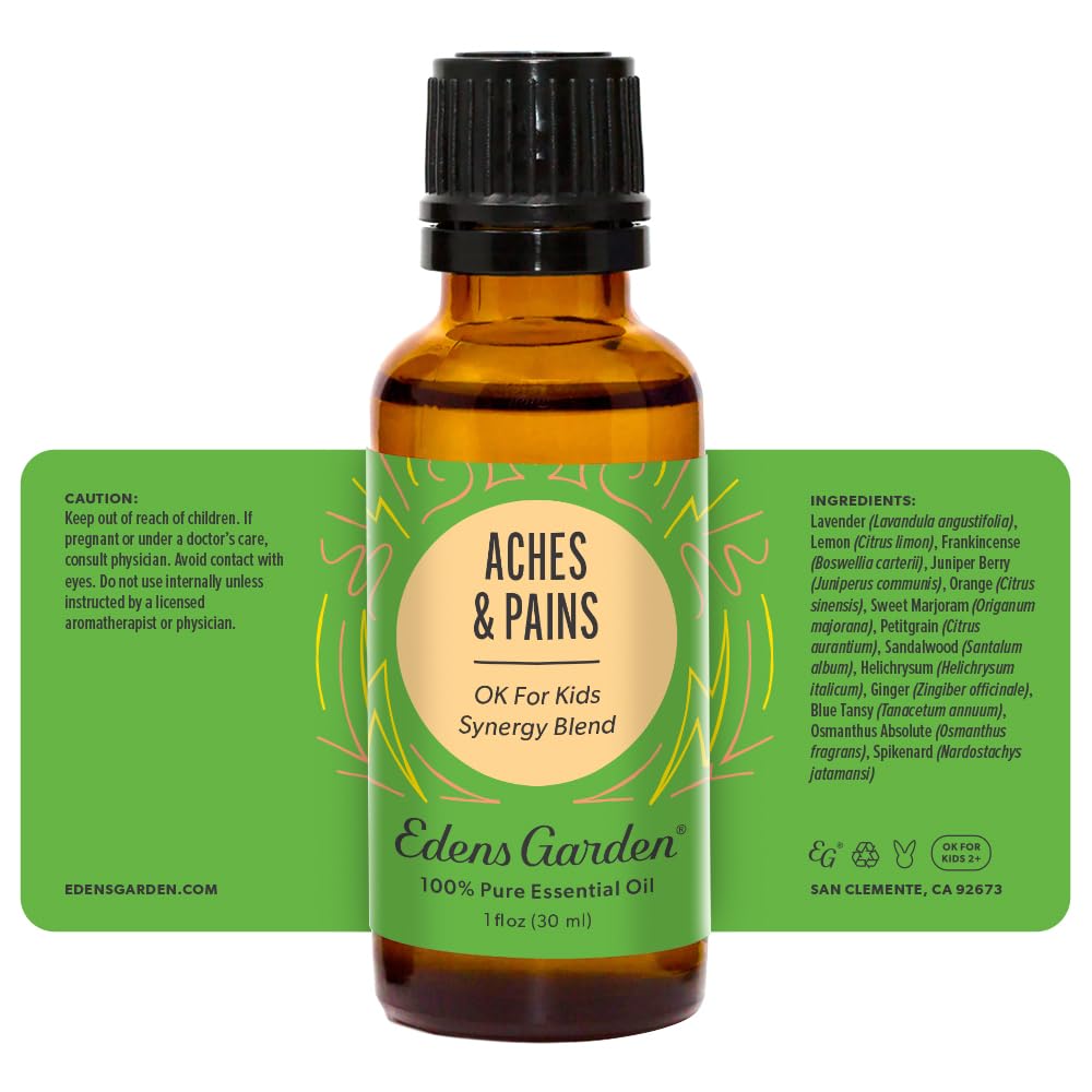 Edens Garden Aches & Pains OK for Kids Essential Oil Synergy Blend, 30 ml