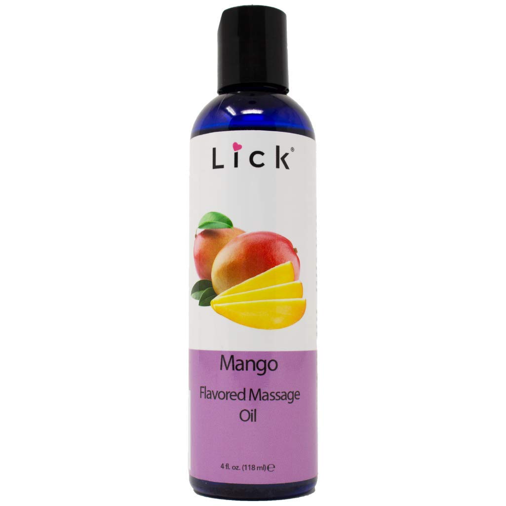 Lick Mango Bliss Massage Oil for Couples – Tropical Date Night Oil, 4 fl oz