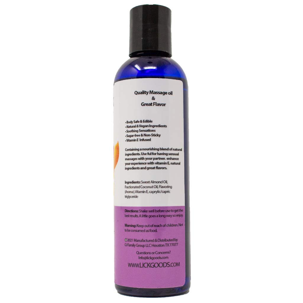 Peach Flavored Massage Oil - Edible, Nourishing & Warming 4oz