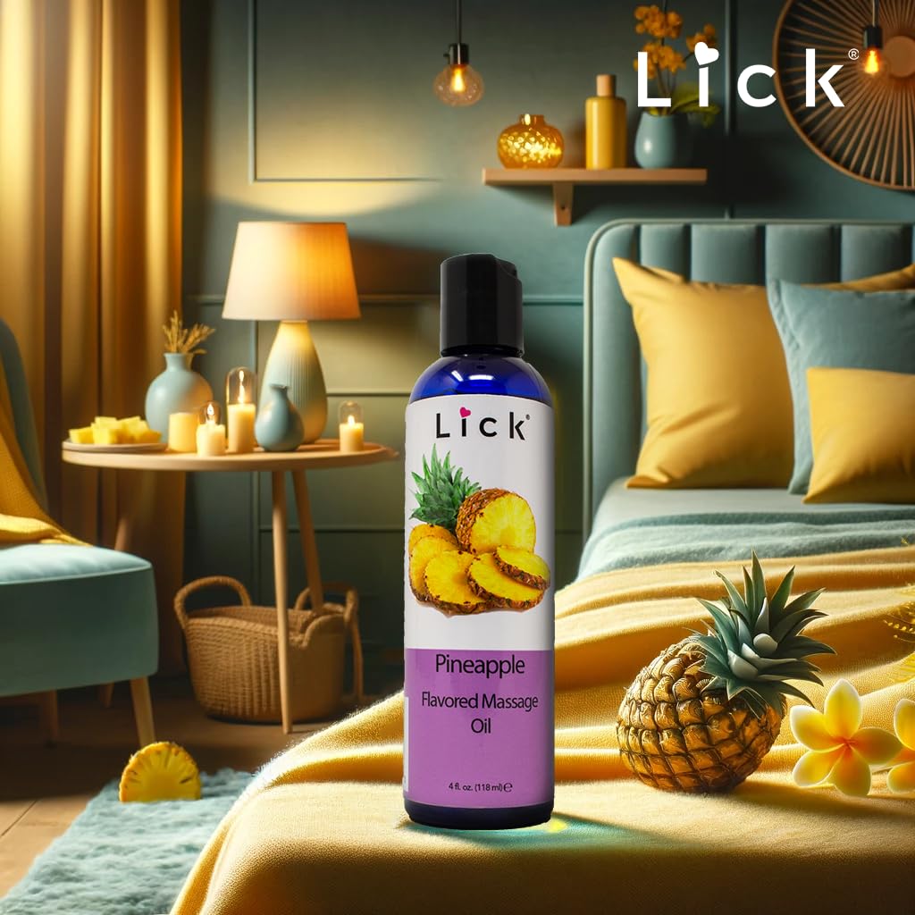 Pineapple Flavored Massage Oil with Vitamin E – Edible, Coconut & Almond