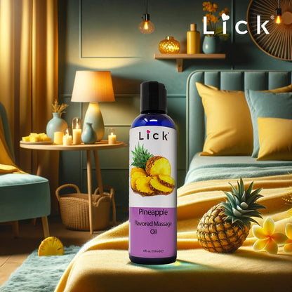 Pineapple Flavored Massage Oil with Vitamin E – Edible, Coconut & Almond