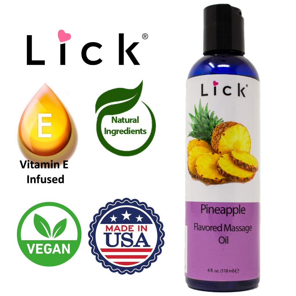 Pineapple Flavored Massage Oil with Vitamin E – Edible, Coconut & Almond