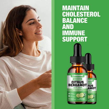 Lickshine 2 Pack Citrus Bergamot Liquid Drops – High Absorption & Cholesterol Support (4 oz)