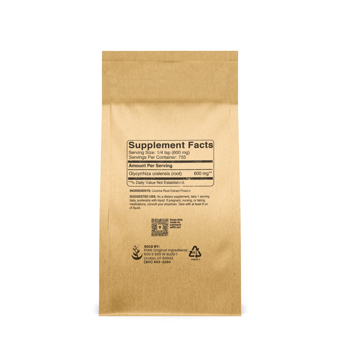 Pure Original Ingredients Licorice Extract Powder (1lb) – Non-GMO, Gluten-Free | Mulethi