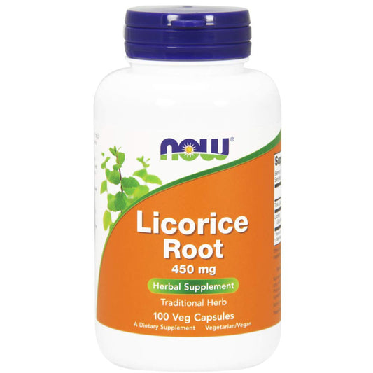 NOW Foods Licorice Root 450mg - 100 VCaps | Herbal Supplement BritishVita | Premium UK Vitamins & Wellness Supplements
