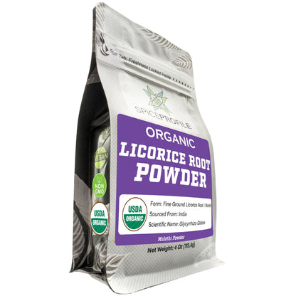 USDA Organic Licorice Root Powder – Lab Tested, 4oz Resealable Pouch