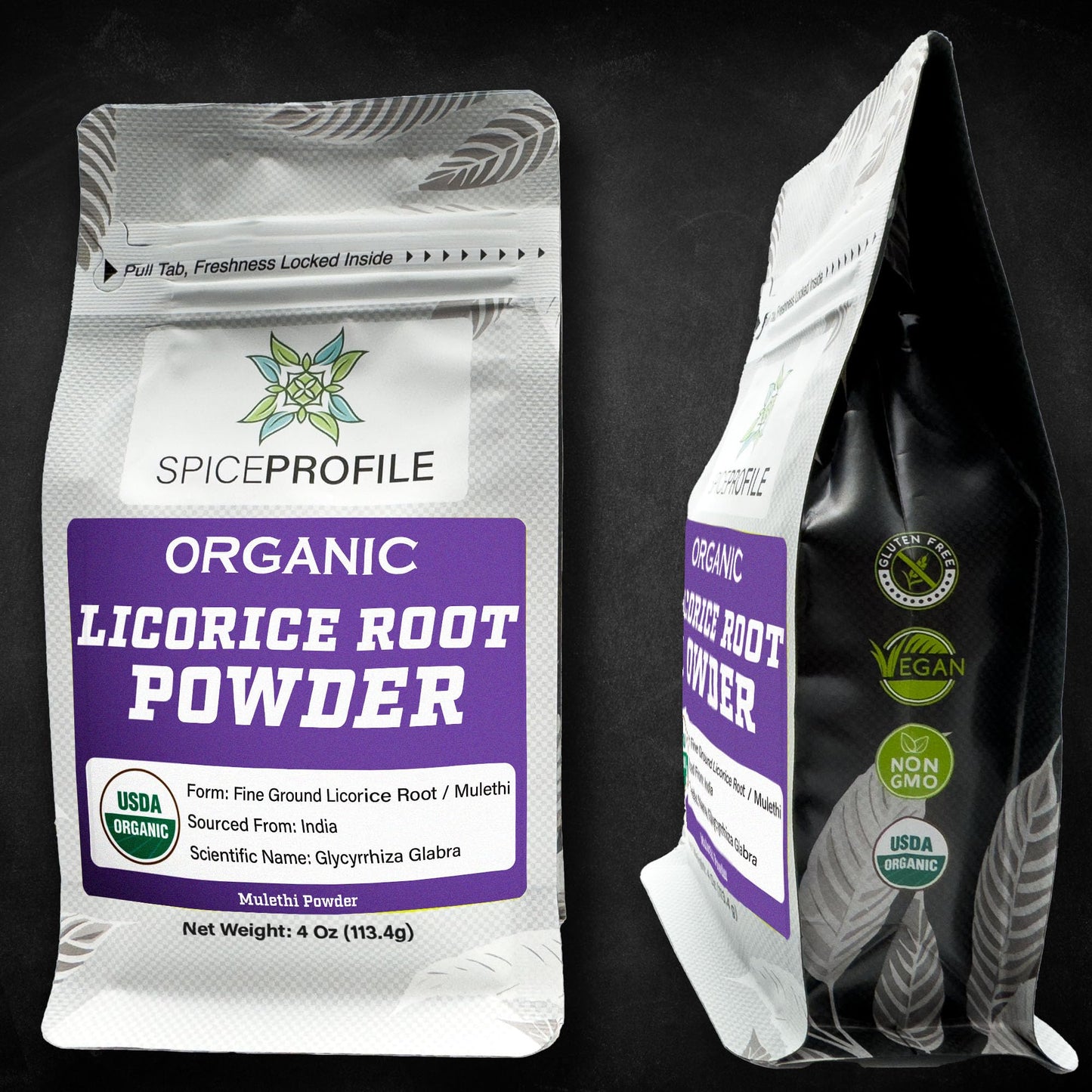 USDA Organic Licorice Root Powder – Lab Tested, 4oz Resealable Pouch