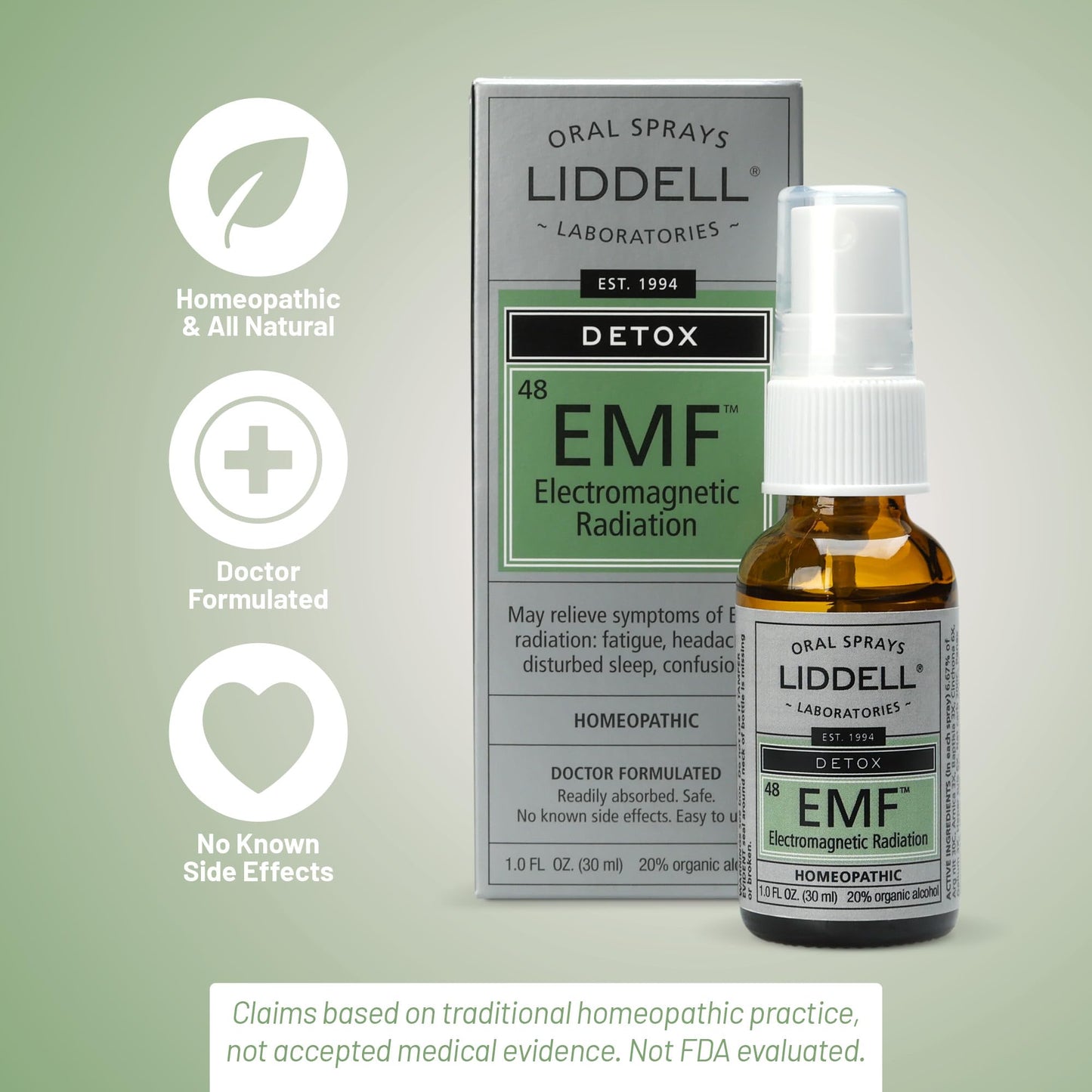 Liddell Homeopathic Anti-Tox EMF Relief Spray - 1 oz (Pack of 2) | Made in USA