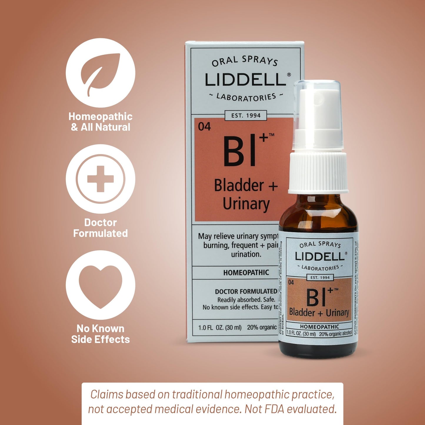 Liddell Homeopathic Bladder & Urinary Spray – 1 fl oz | Natural Relief
