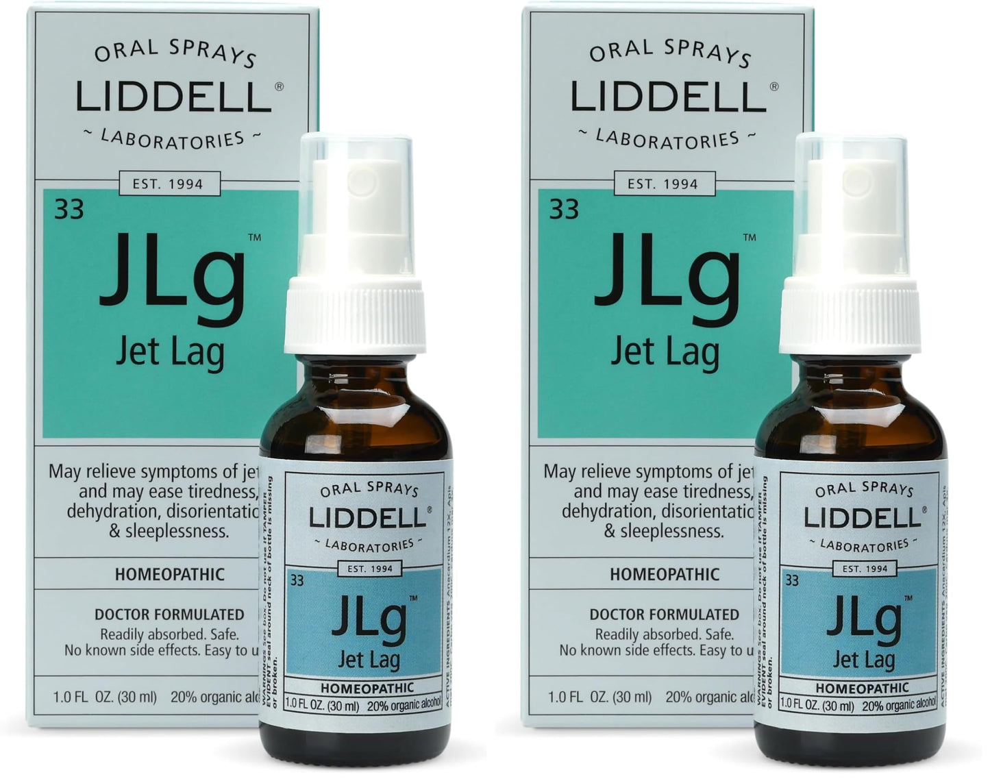 Liddell Homeopathic Jet Lag Remedy - 1 fl oz (Pack of 2) | Natural Relief
