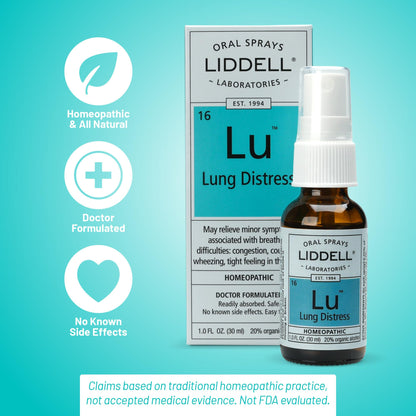 Liddell Lung Distress - Natural Homeopathic Spray for Lung Support