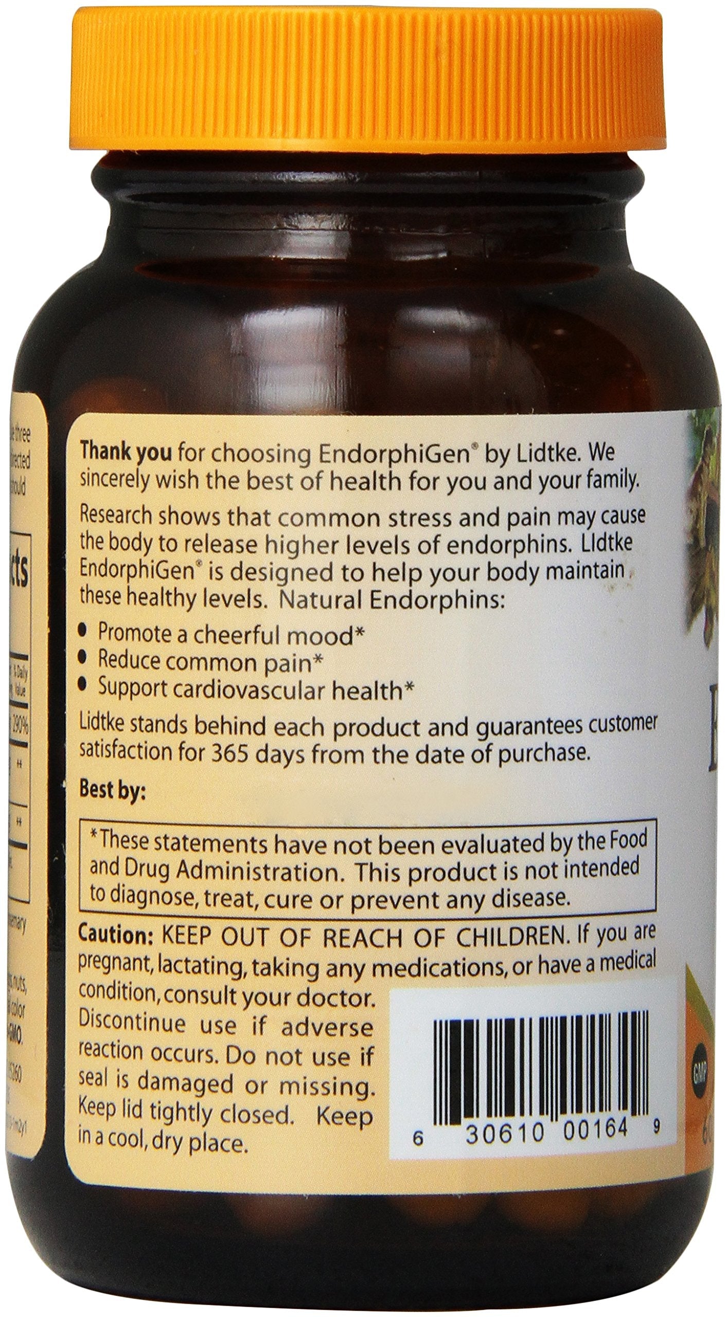 Lidtke Technologies Endorphigen Capsules, 60 Count – Pain Relief & Mood Support