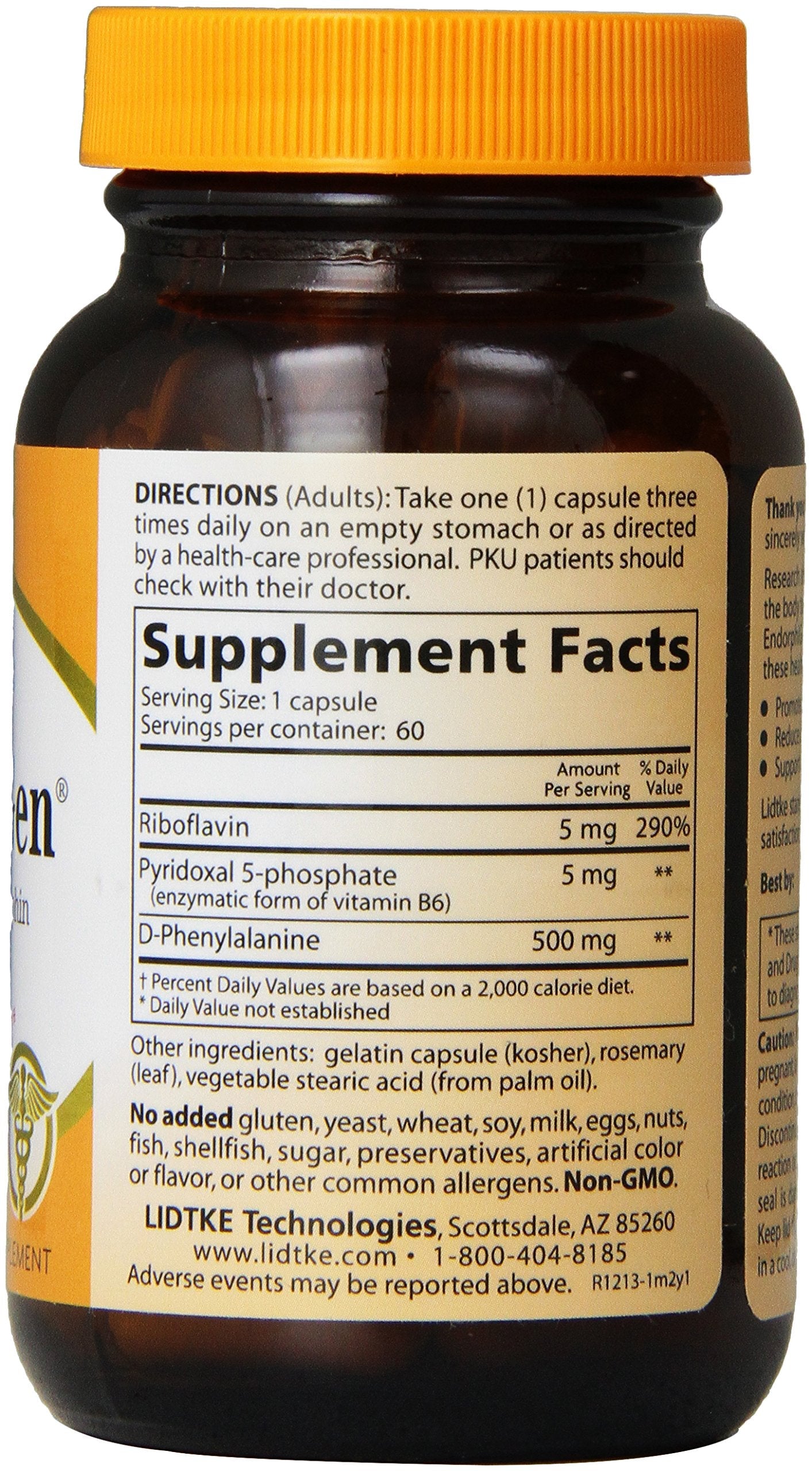 Lidtke Technologies Endorphigen Capsules, 60 Count – Pain Relief & Mood Support