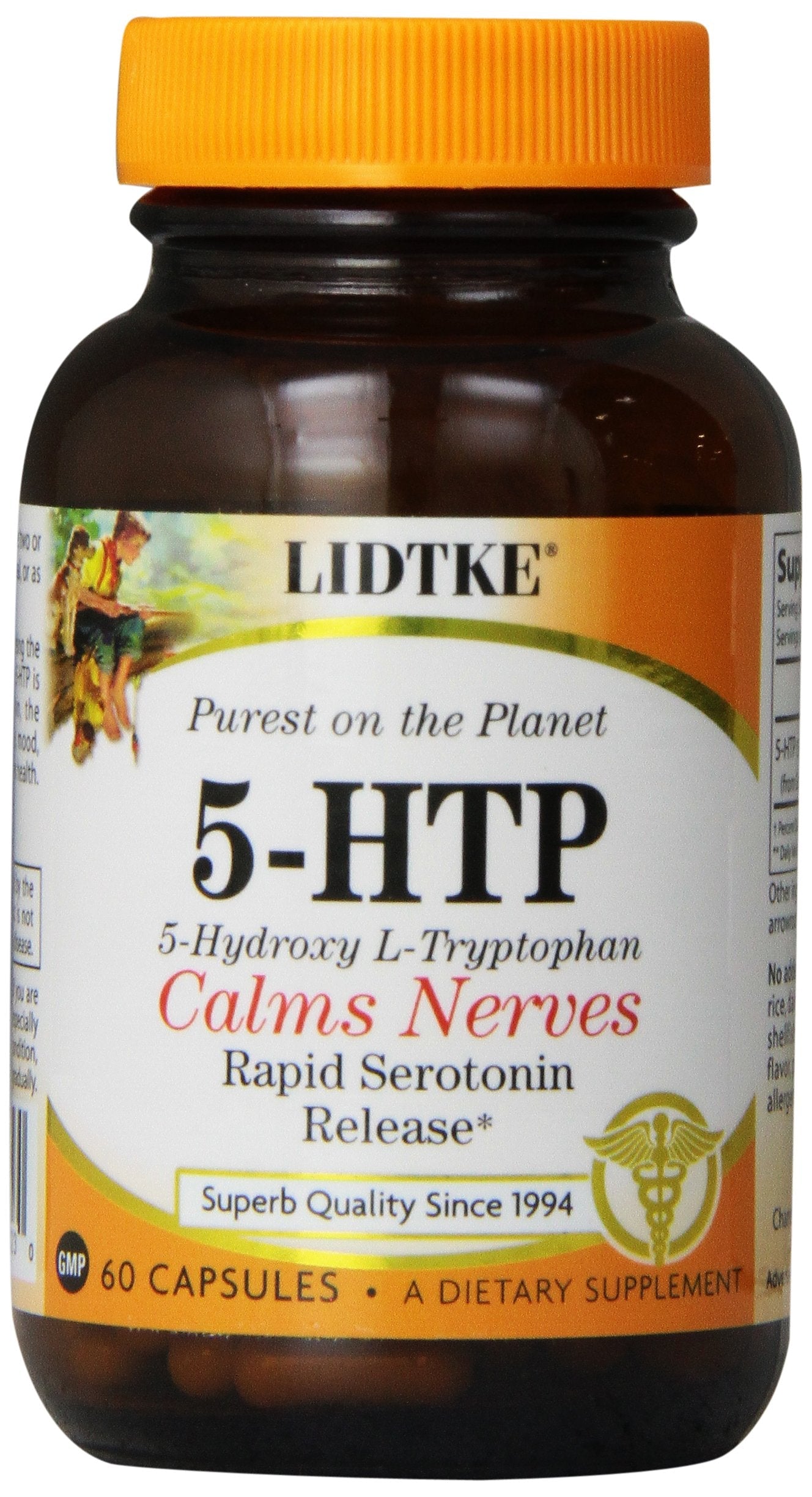 Lidtke Technologies Diet Supplement 5-HTP Capsules, 60 Count