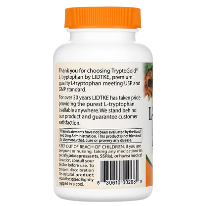 Lidtke Technologies L-Tryptophan Capsules – 120 Count