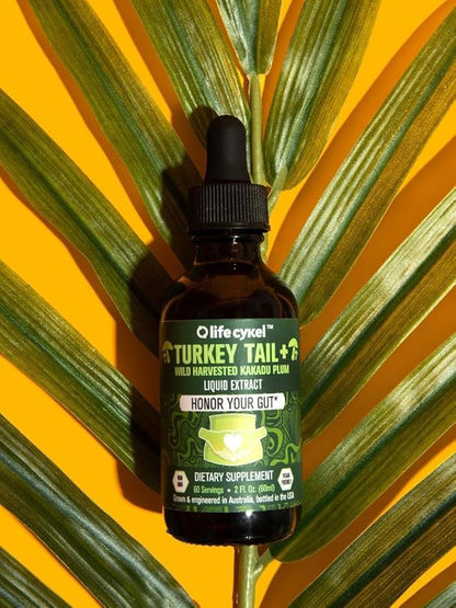 Life Cykel Turkey Tail Mushroom Liquid Extract with Kakadu Plum - Immune & Digestive Health - 1 Fl Oz