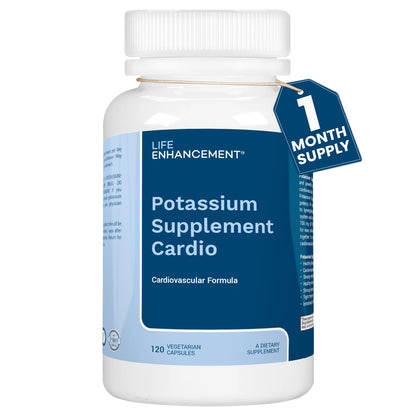 Life Enhancement Cardio Potassium Supplement – 750 mg Potassium Bicarbonate, 120 Capsules (60 Servings) – Made in USA