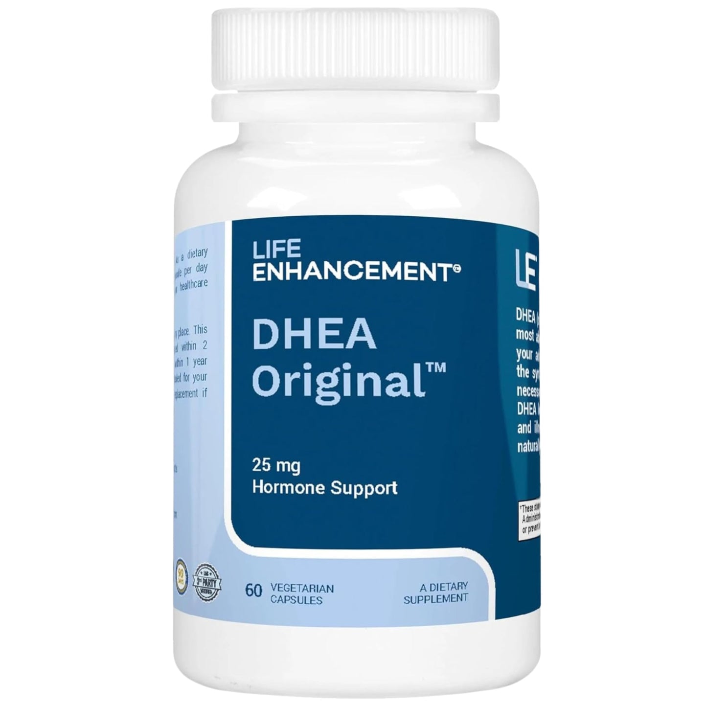 Life Enhancement DHEA Original – 25 mg DHEA + 4 mg Vitamin C | 60 Servings