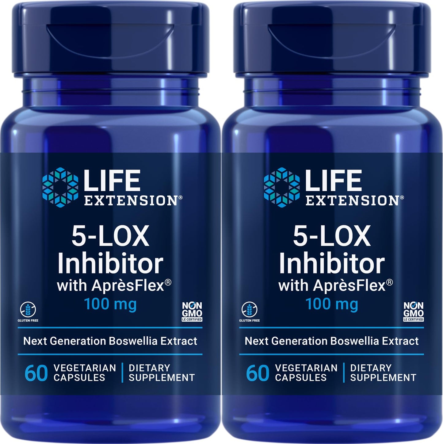 Life Extension 5-LOX Inhibitor with ApresFlex 100 mg – 60 Veg Caps (Pack of 2)
