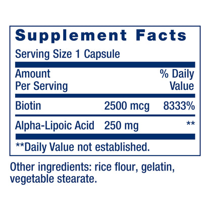 Life Extension Alpha-Lipoic Acid with Biotin – 60 Capsules