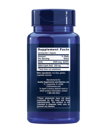 Life Extension Alpha-Lipoic Acid with Biotin – 60 Capsules
