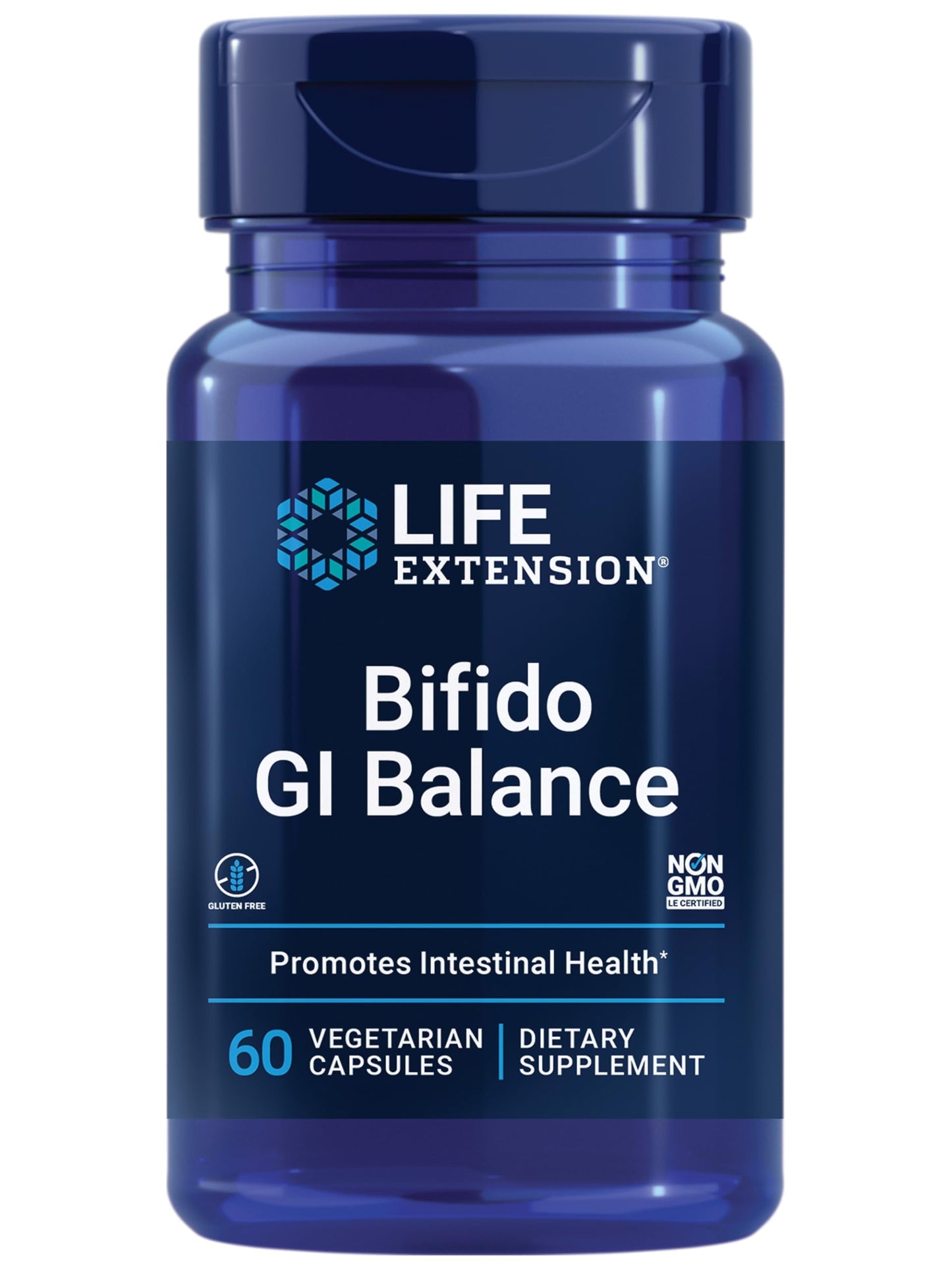 Life Extension Bifido GI Balance – Probiotic with BB536® (2 Billion CFU) | Gluten-Free, Non-GMO, Vegetarian | 60 Capsules