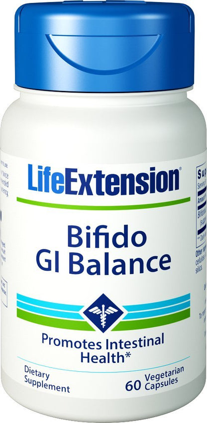Life Extension Bifido GI Balance – Probiotic with BB536® (2 Billion CFU) | Gluten-Free, Non-GMO, Vegetarian | 60 Capsules