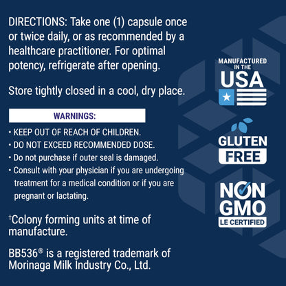 Life Extension Bifido GI Balance – Probiotic with BB536® (2 Billion CFU) | Gluten-Free, Non-GMO, Vegetarian | 60 Capsules