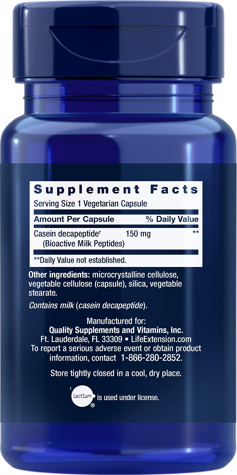 Life Extension Bioactive Milk Peptides - 150 mg - 30 Veg Caps (Pack of 3)