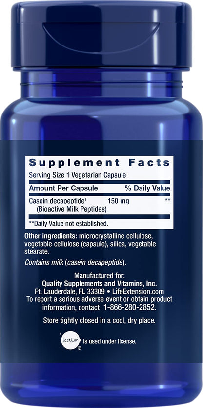 Life Extension Bioactive Milk Peptides – 30 Vegetarian Capsules (Pack of 2)