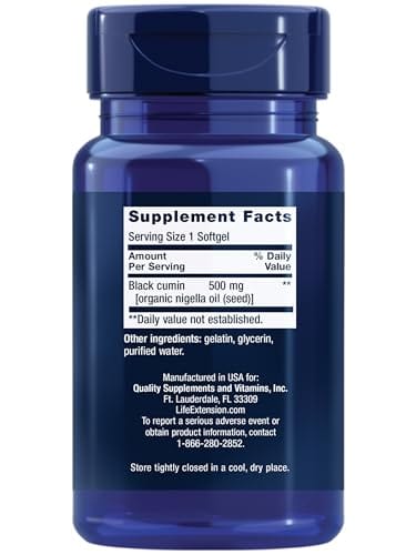Life Extension Black Cumin Seed Oil – Immune Support & Whole-Body Health, 60 Softgels