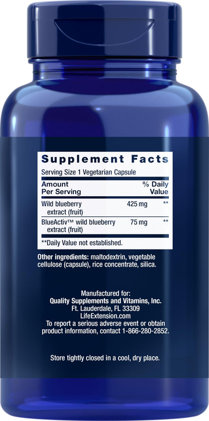 Life Extension Blueberry Extract - 60 Vegetarian Capsules (Pack of 2)