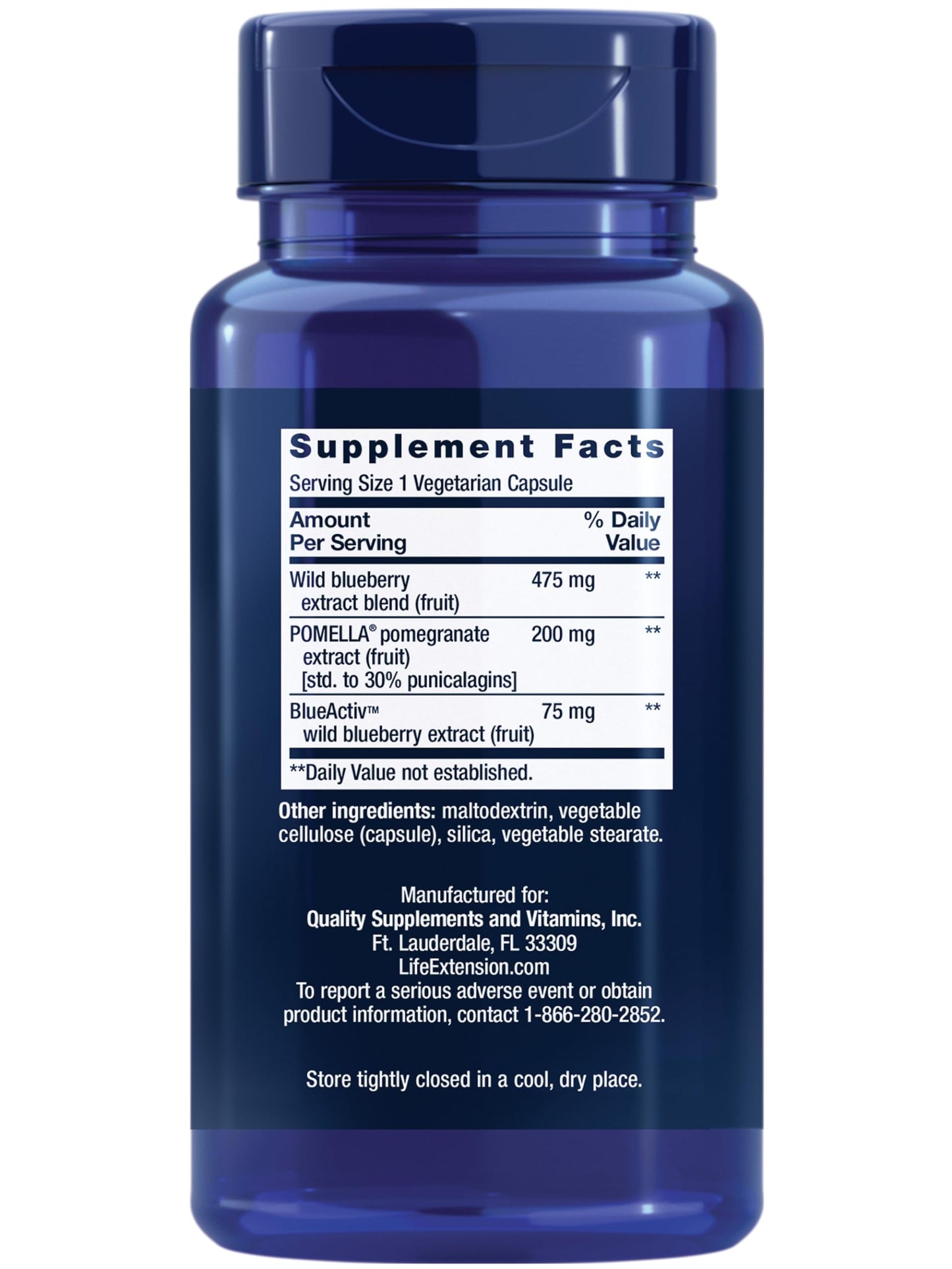 Blueberry Extract & Pomegranate for Arterial Health | 60 Veg Capsules