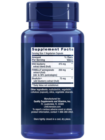 Blueberry Extract & Pomegranate for Arterial Health | 60 Veg Capsules